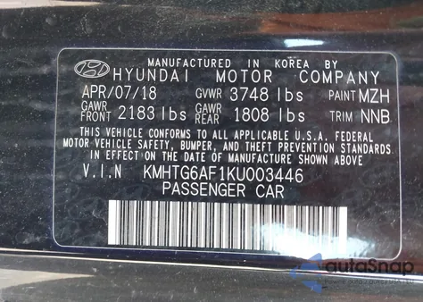 2019 Hyundai Veloster 2.0 из США, поврежденный, VIN KMHTG6AF1KU003446